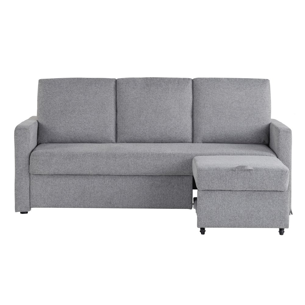 Mia Convertible Sofa Light Gray. Picture 10