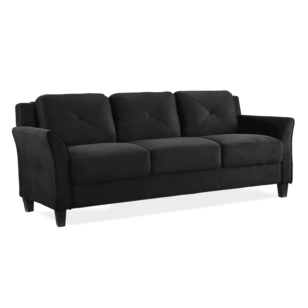 Hartford Sofa Curved Arms Black. Picture 1