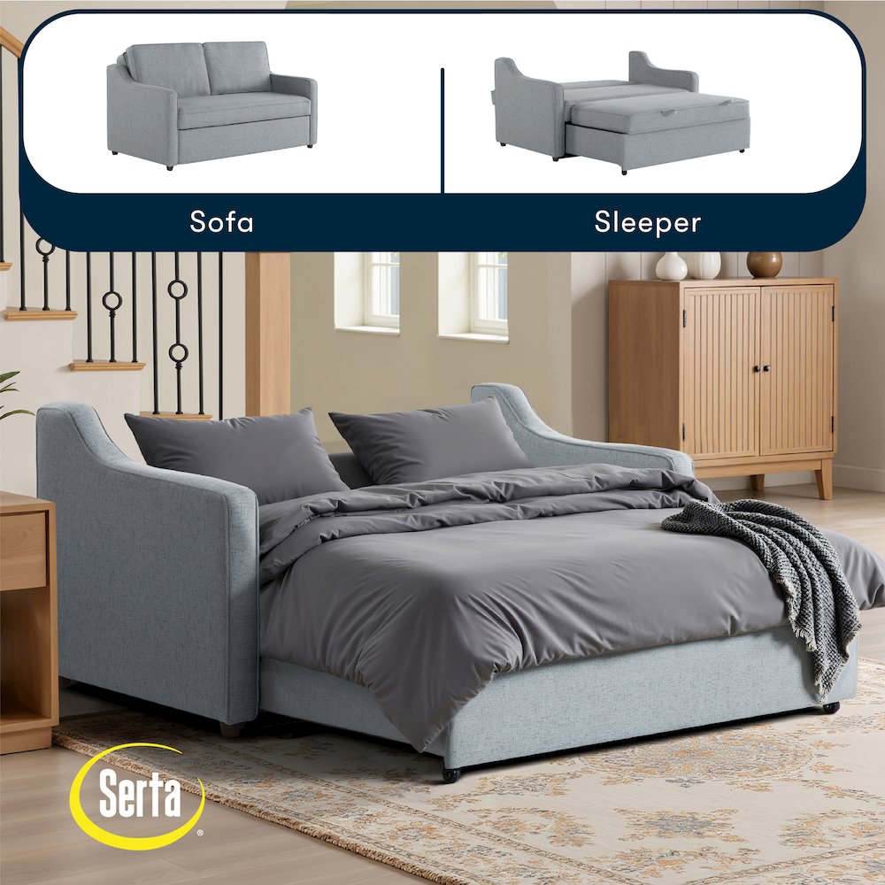 Carey Convertible Sofa Light Gray. Picture 29