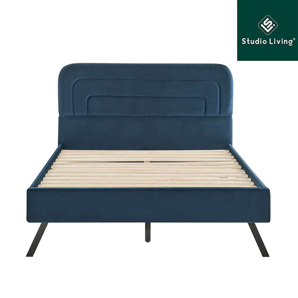 Adaline Upholstered Bed Full Navy. Picture 16
