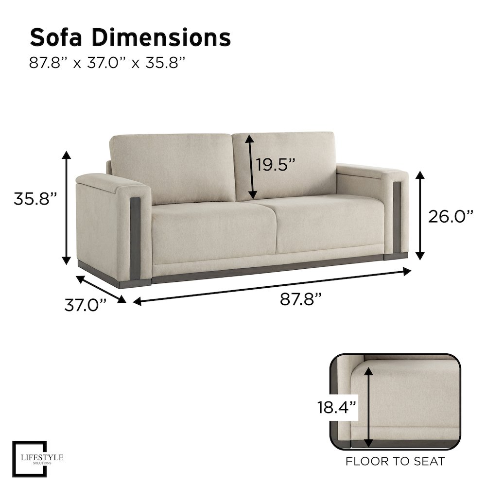 Riles Storage Sofa Beige. Picture 4