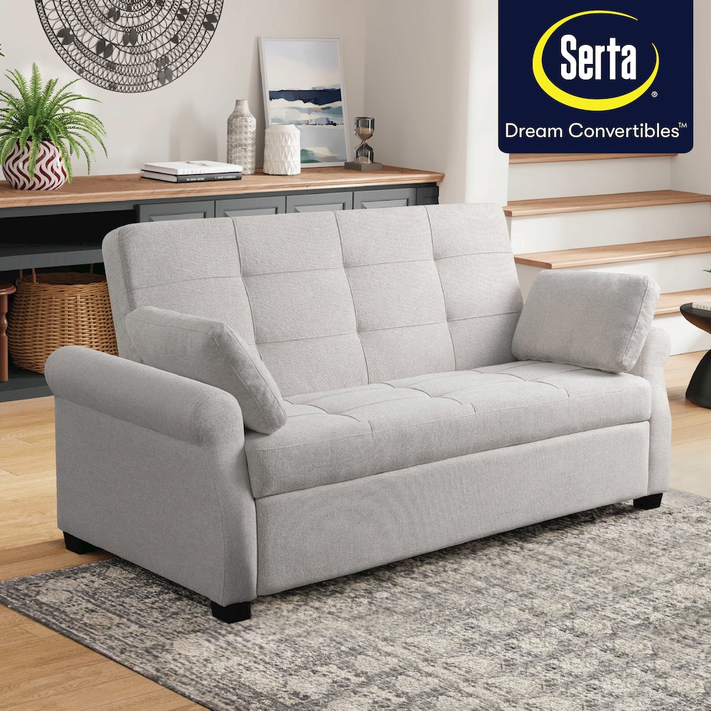 Hampton Queen Convertible Sofa Oatmeal. Picture 28