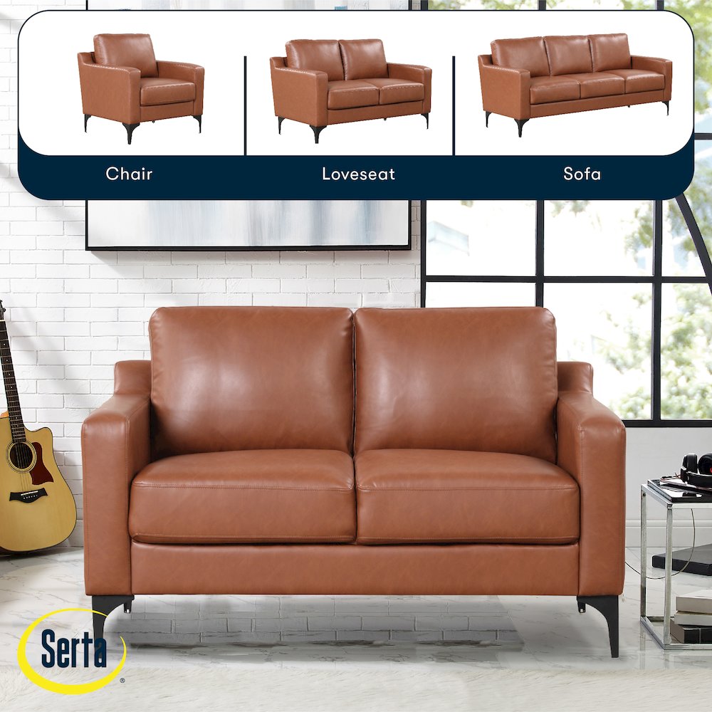 Fletcher Loveseat Brown. Picture 11
