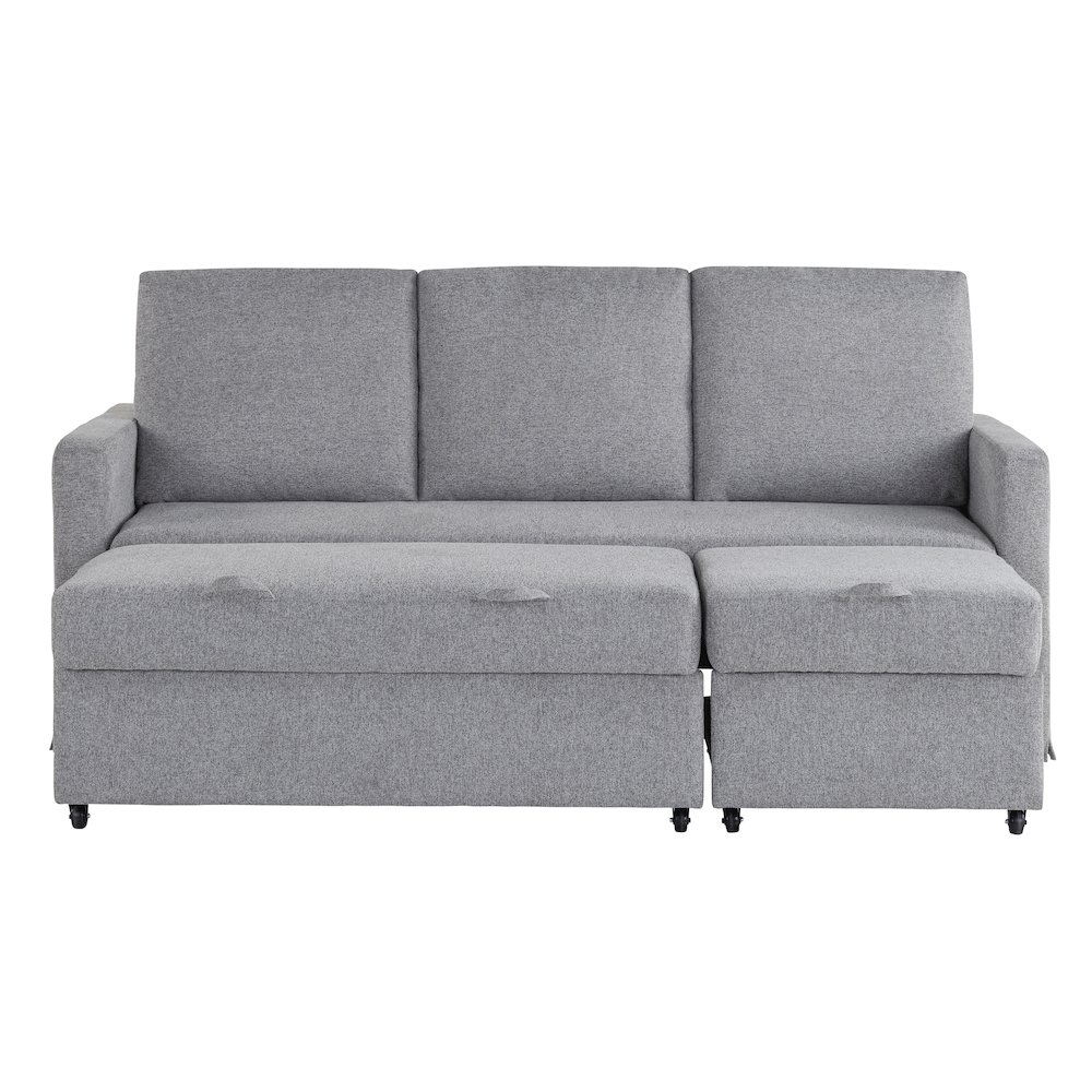 Mia Convertible Sofa Light Gray. Picture 3