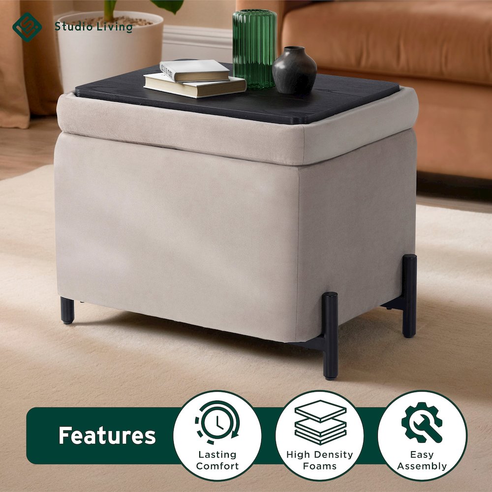 Kona Storage Ottoman Small Taupe. Picture 25