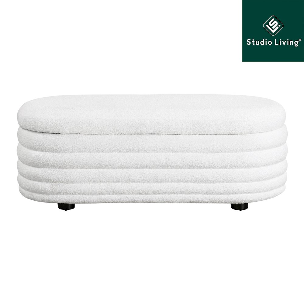 Lancaster Storage Ottoman Large White. Picture 19