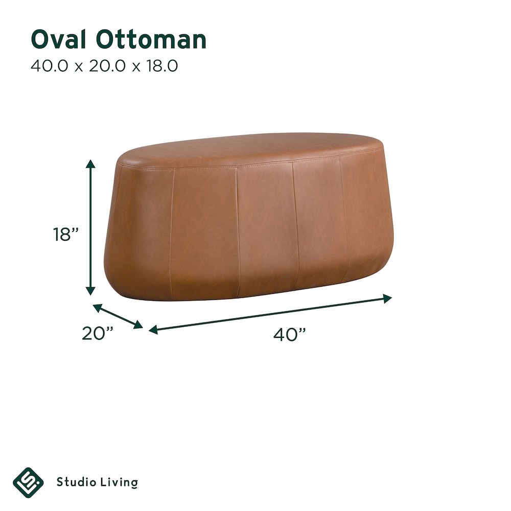 Kayden Upholstered Ottoman Large Carmel. Picture 17