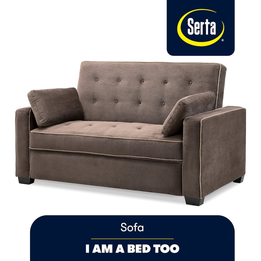 Augustine Full Convertible Loveseat Java. Picture 9