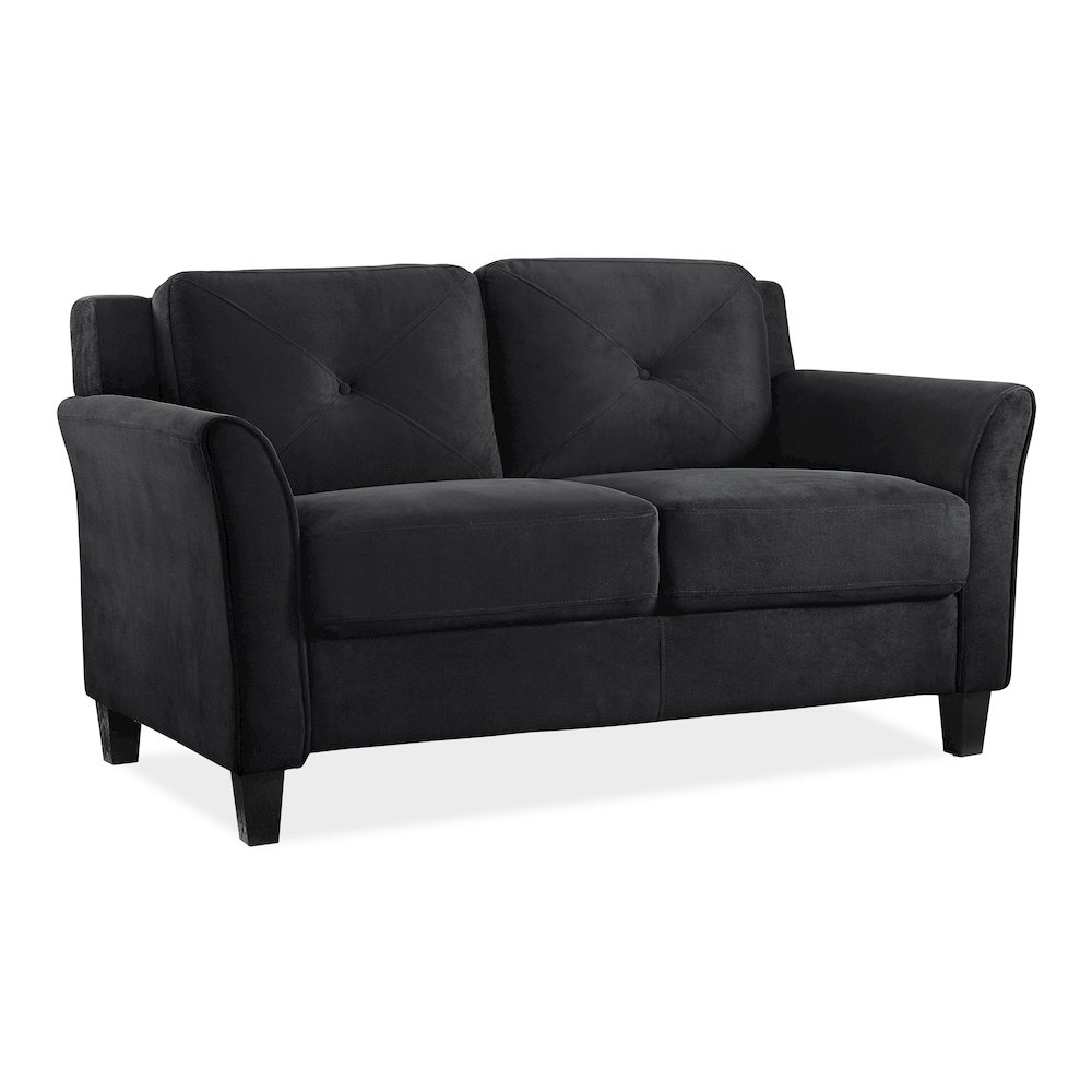 Hartford Loveseat Curved Arms Black. Picture 1