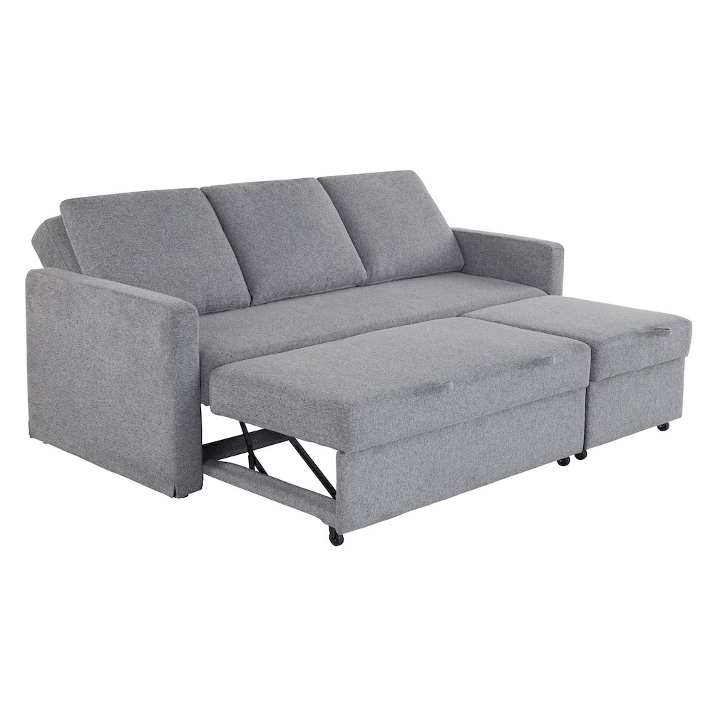 Mia Convertible Sofa Light Gray. Picture 13