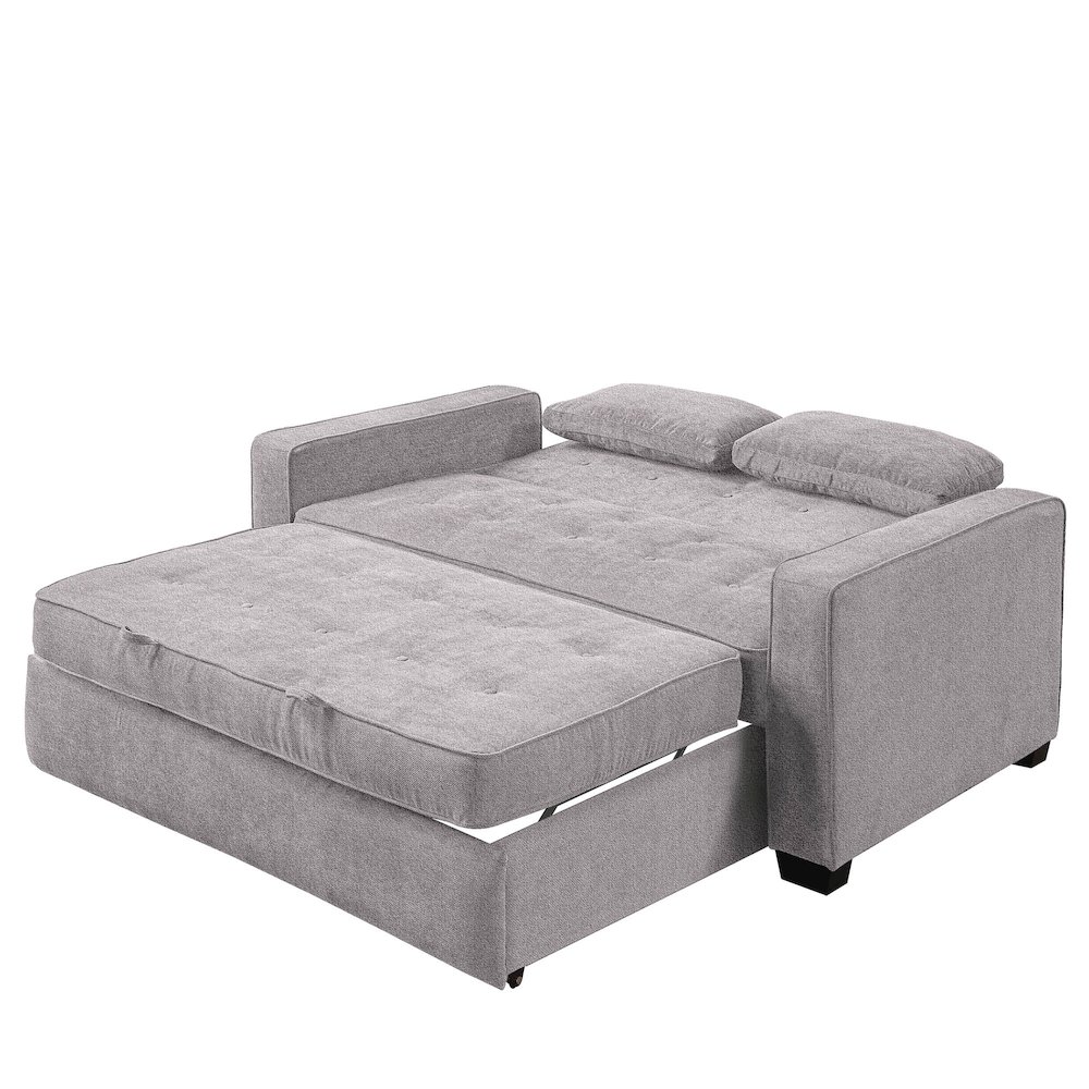 Augustine Full Convertible Loveseat Light Grey. Picture 3