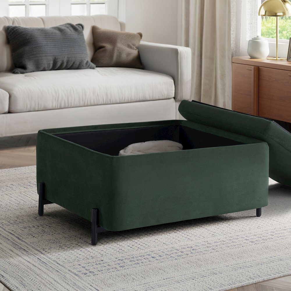 Kona Storage Ottoman Large Green. Picture 3