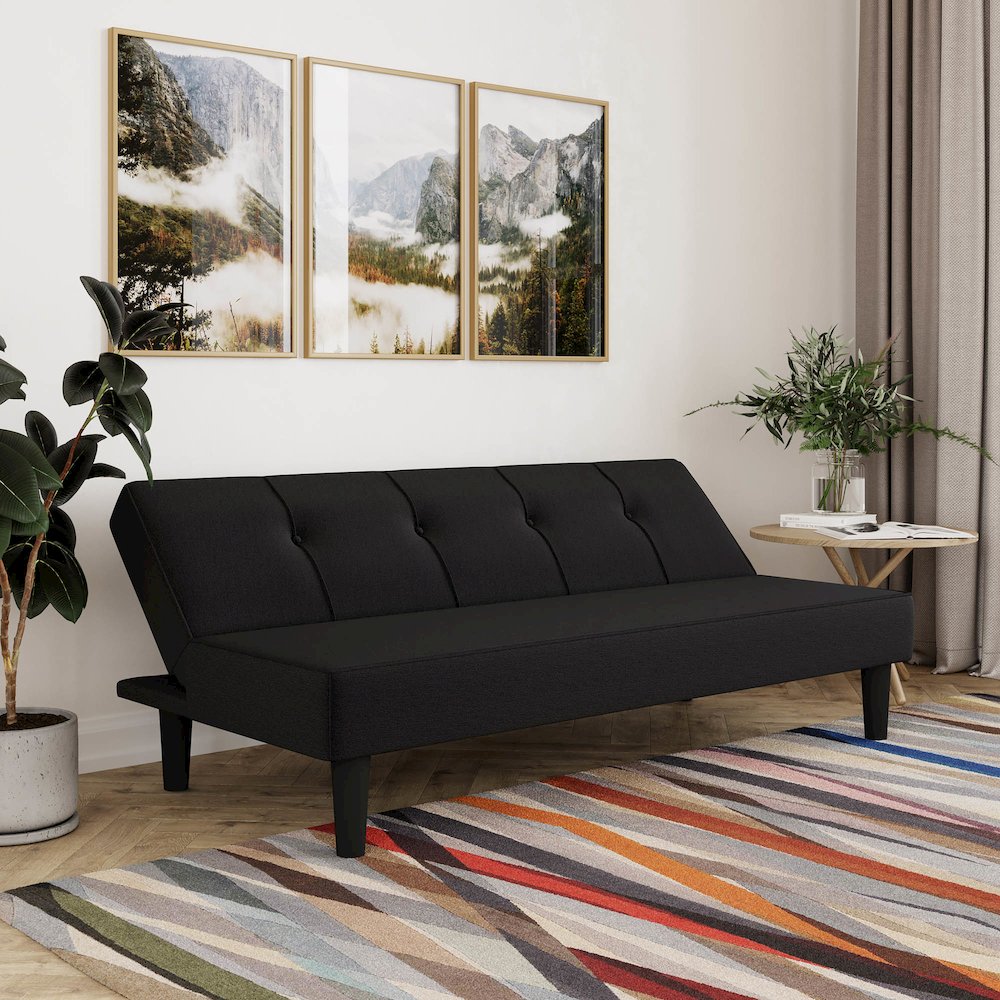 Lori Convertible Sofa Black. Picture 10