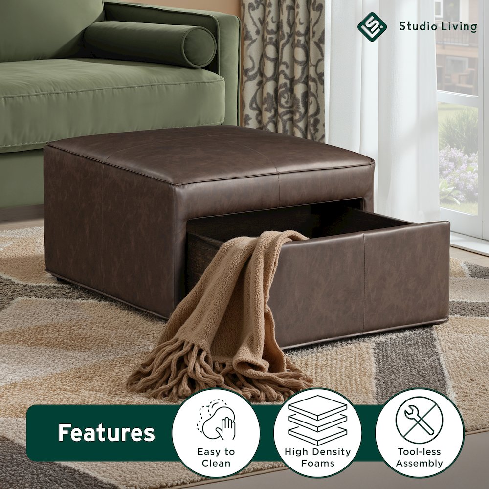 Hailey Storage Ottoman Chestnut. Picture 4