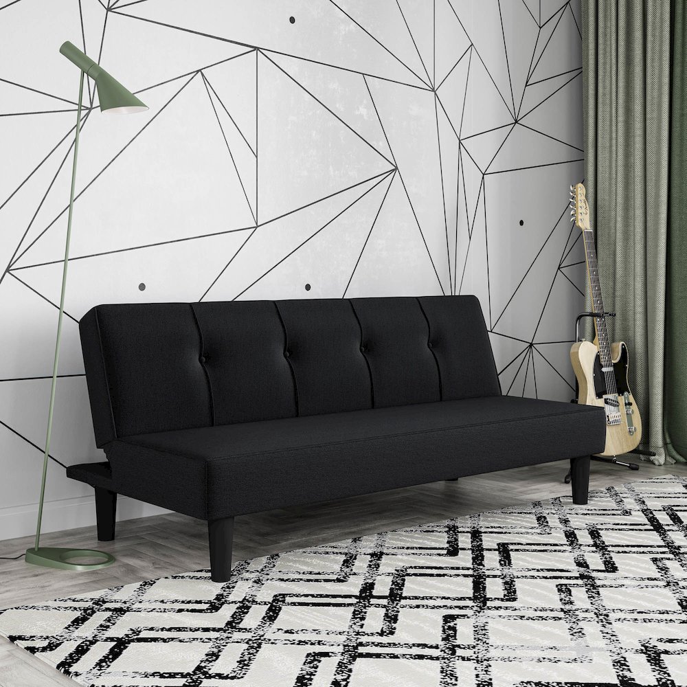 Lori Convertible Sofa Black. Picture 9