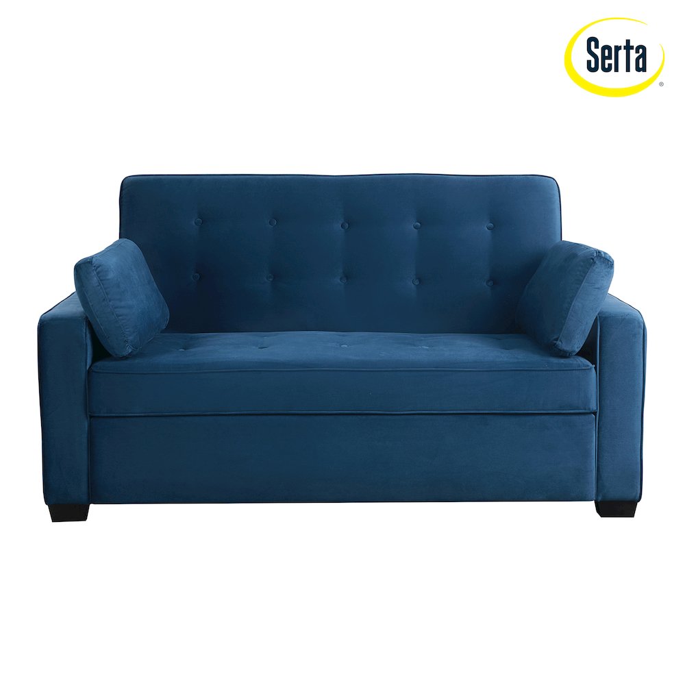 Augustine Queen Convertible Sofa Navy Blue. Picture 24