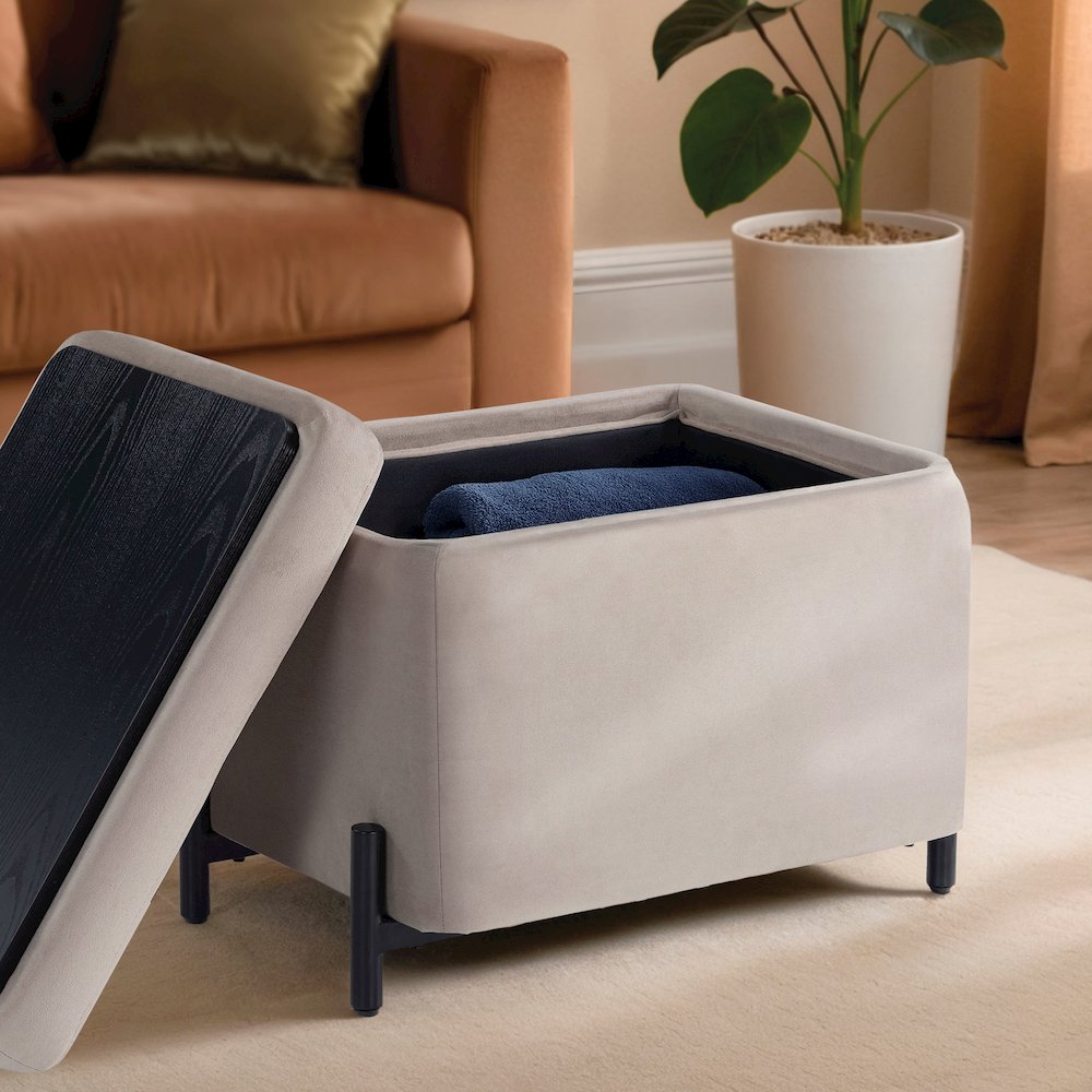 Kona Storage Ottoman Small Taupe. Picture 4