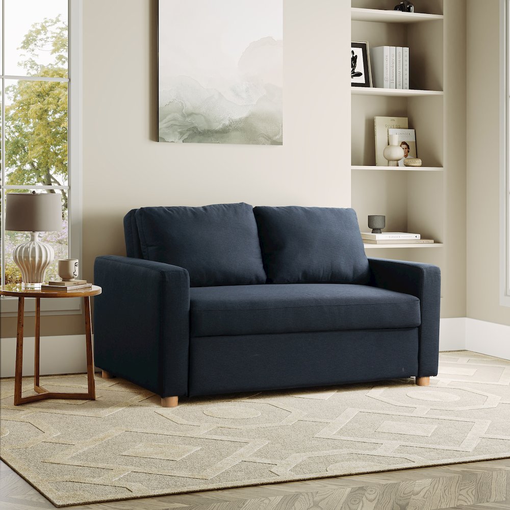 Tyler Convertible Sofa Navy Woven. Picture 2