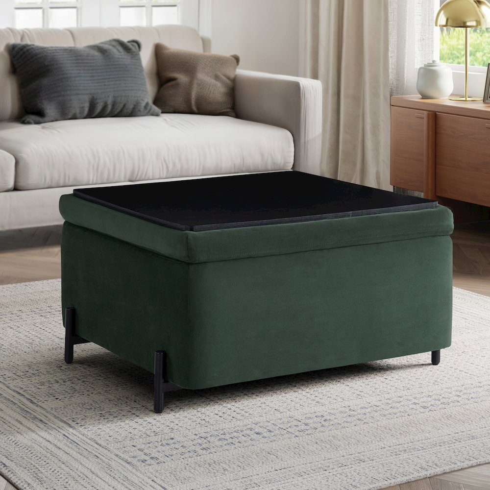 Kona Storage Ottoman Large Green. Picture 20
