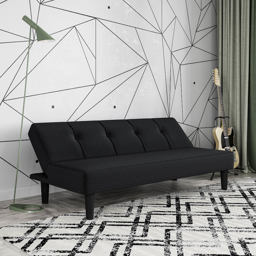 Lori Convertible Sofa Black. Picture 12