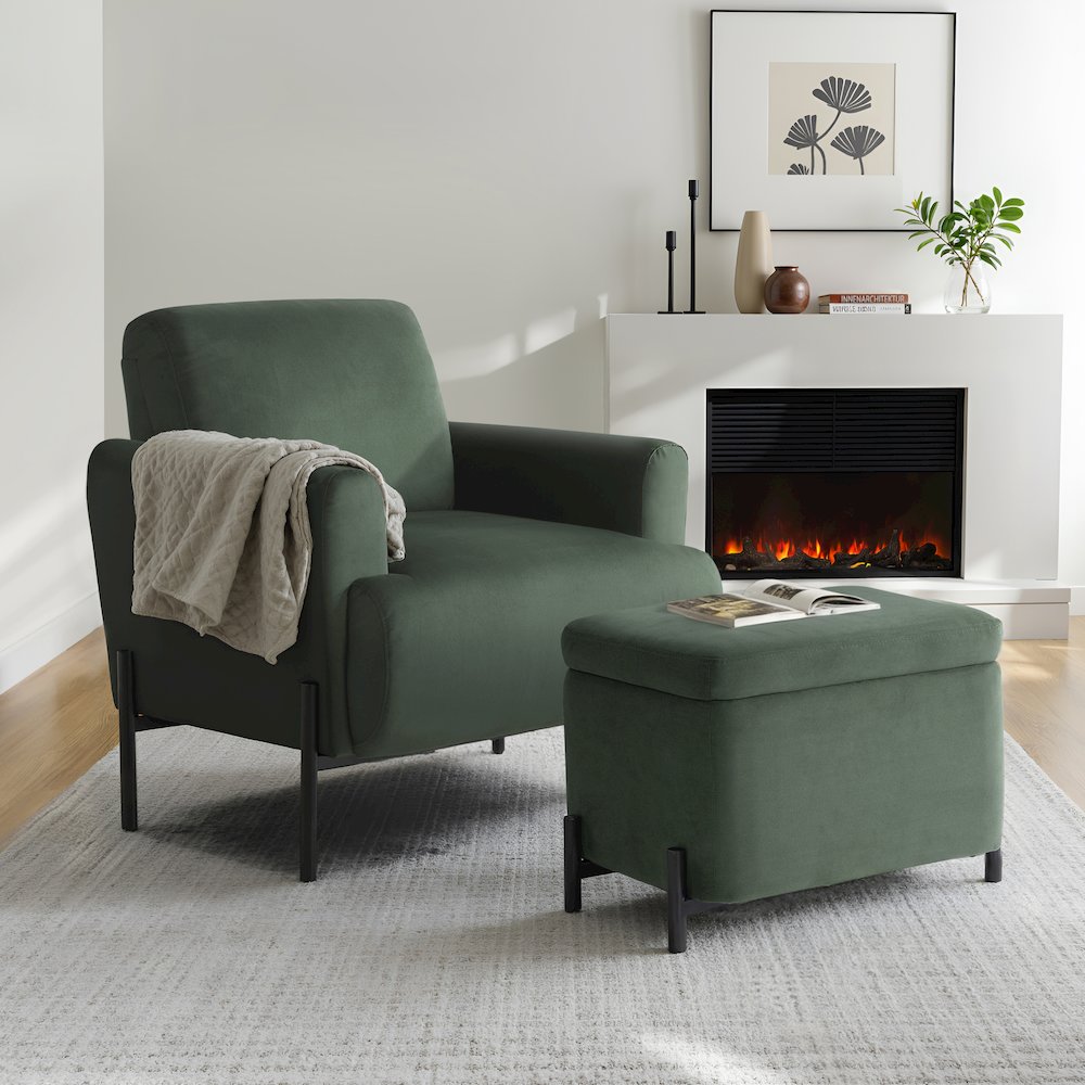 Kona Storage Ottoman Small Green. Picture 5