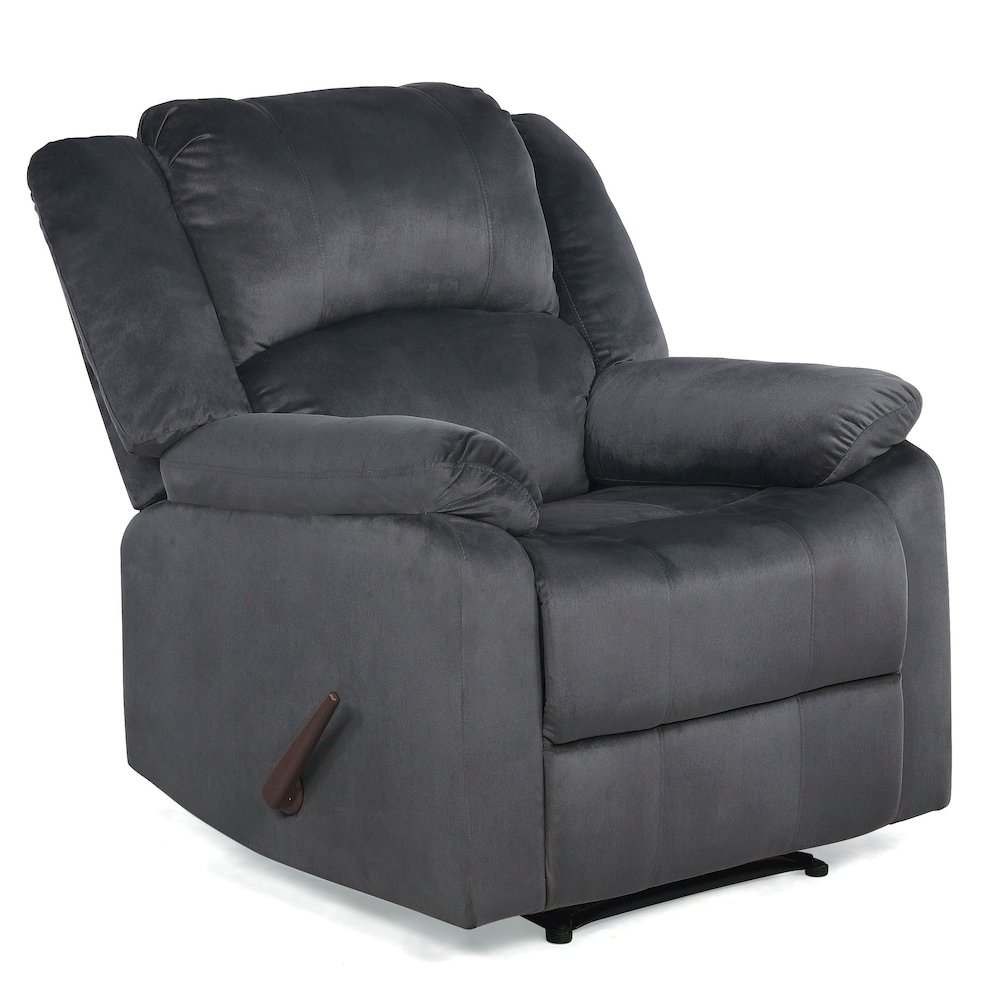 Presidio Manual Recliner Slate Gray Micro Fiber. Picture 1