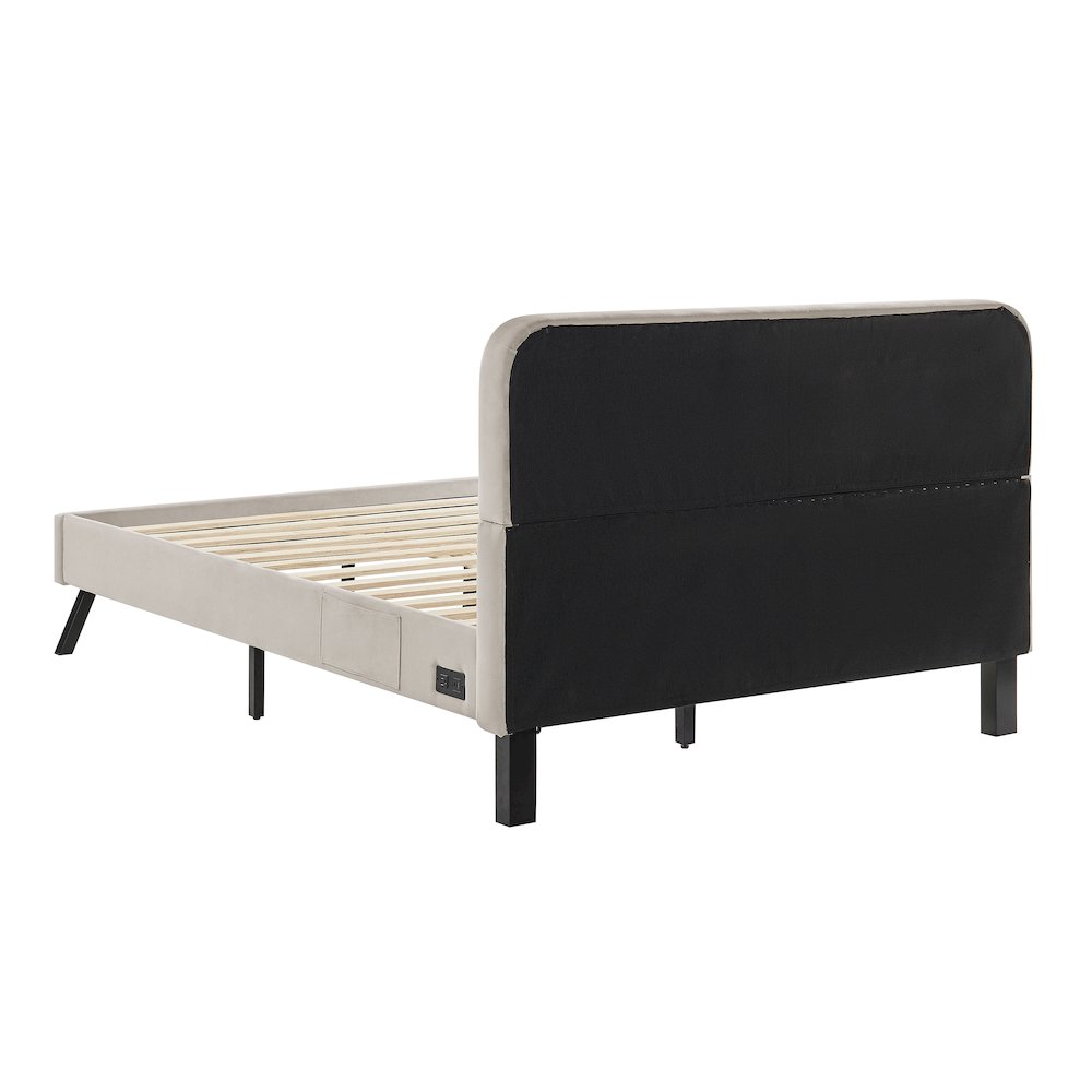 Adaline Upholstered Bed Queen Light Gray. Picture 6