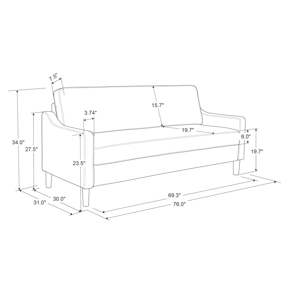 Sterling Sofa Light Grey. Picture 10