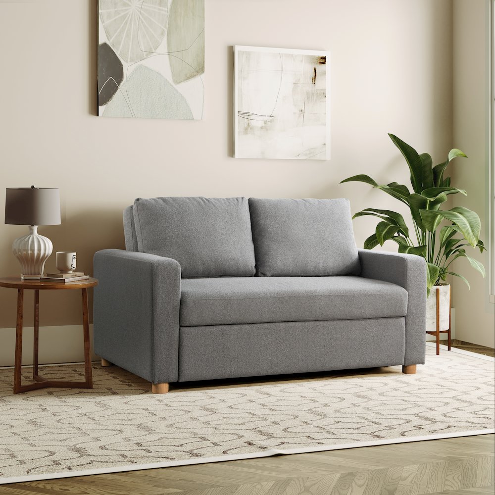 Tyler Convertible Sofa Grey Boucle. Picture 2