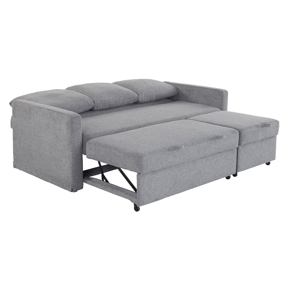 Mia Convertible Sofa Light Gray. Picture 11