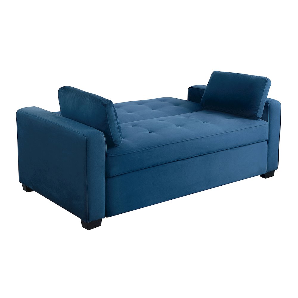 Augustine Queen Convertible Sofa Navy Blue. Picture 8