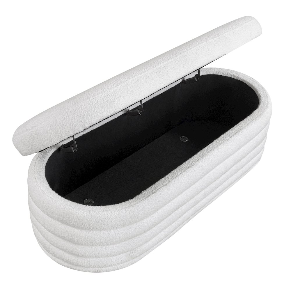 Lancaster Storage Ottoman Large White. Picture 7