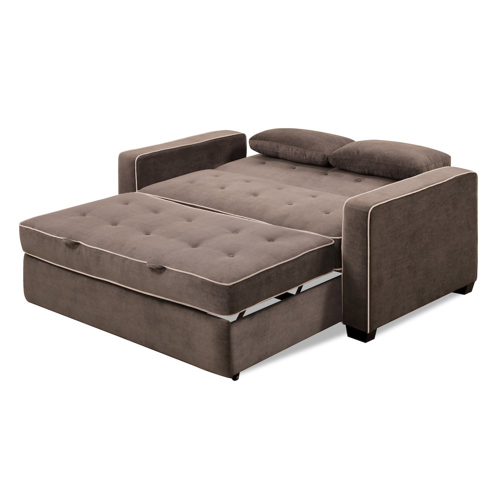 Augustine Full Convertible Loveseat Java. Picture 5