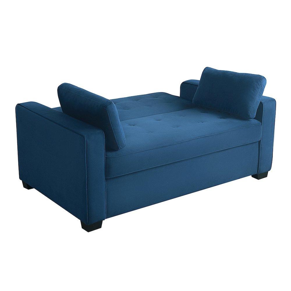 Augustine Full Convertible Loveseat Navy Blue. Picture 8