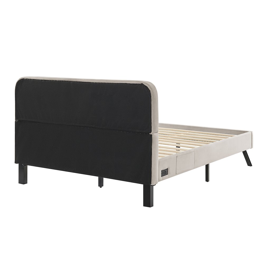 Adaline Upholstered Bed Queen Light Gray. Picture 5