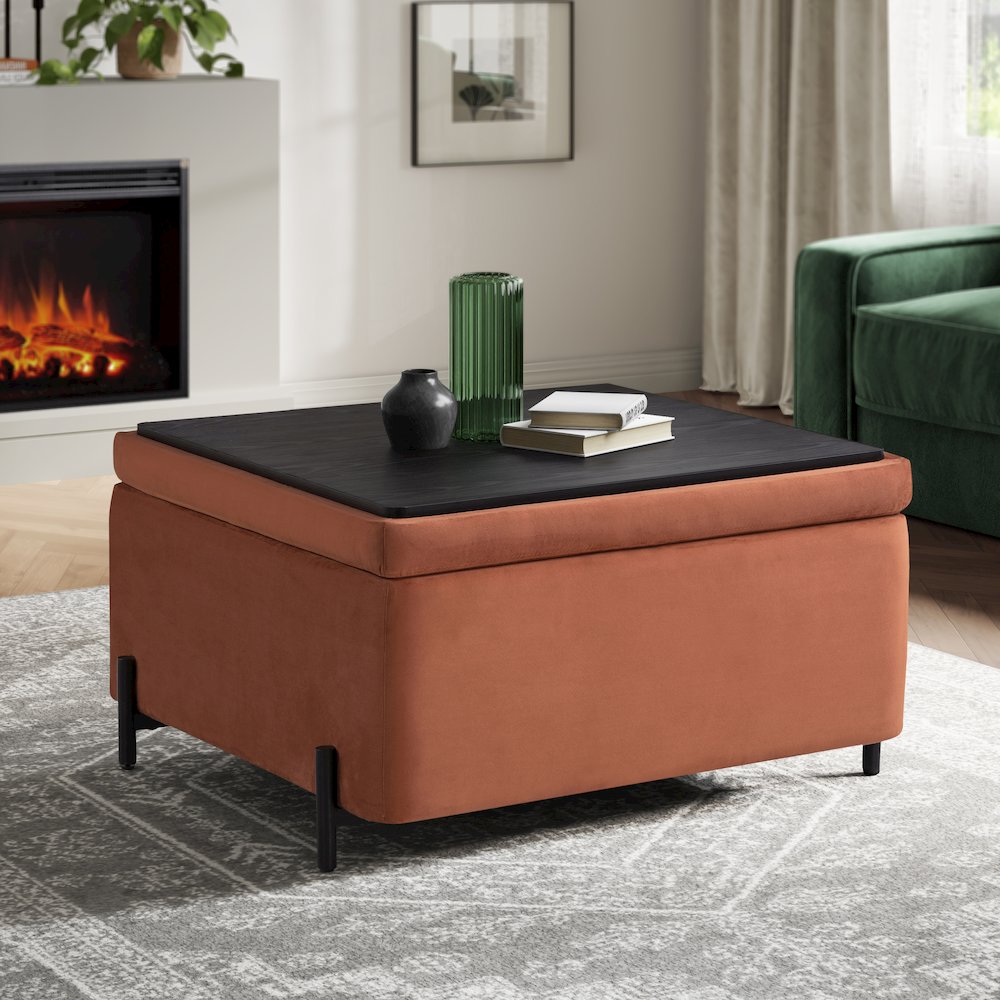 Kona Storage Ottoman Large Rust. Picture 2