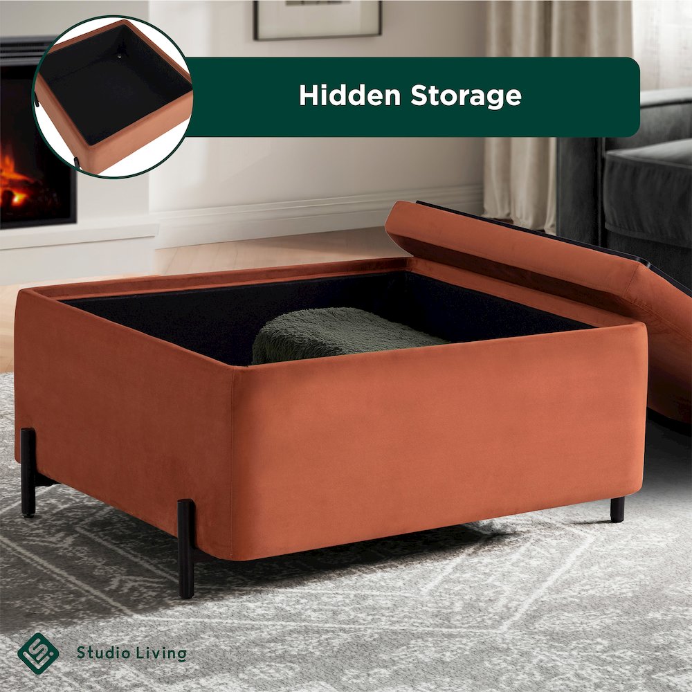 Kona Storage Ottoman Large Rust. Picture 26