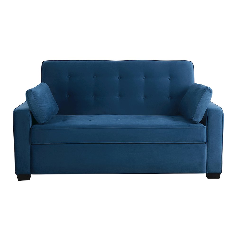 Augustine Queen Convertible Sofa Navy Blue. Picture 10