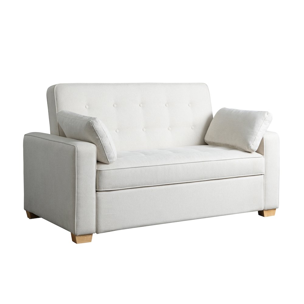 Augustine Full Convertible Loveseat Oyster. Picture 1