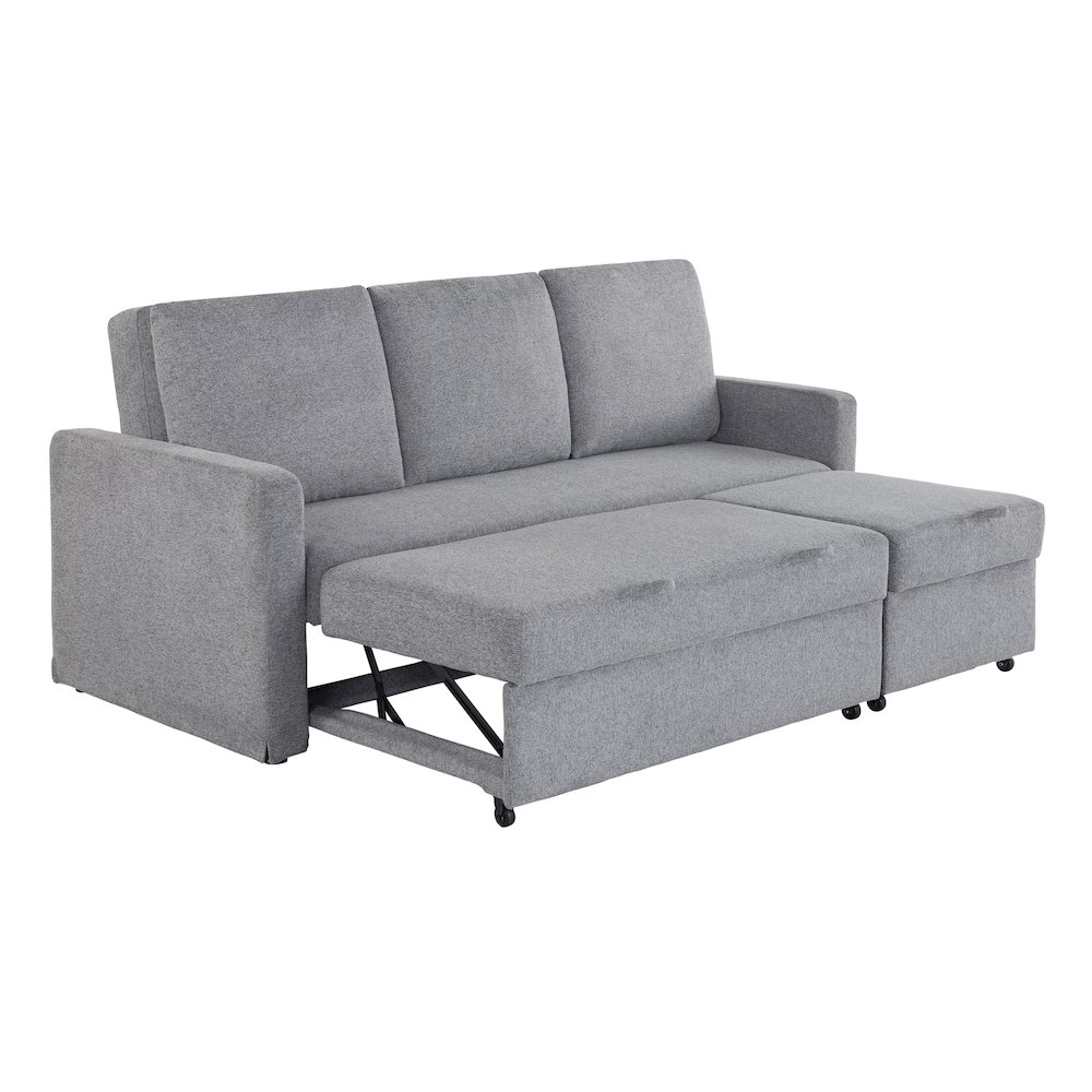 Mia Convertible Sofa Light Gray. Picture 4