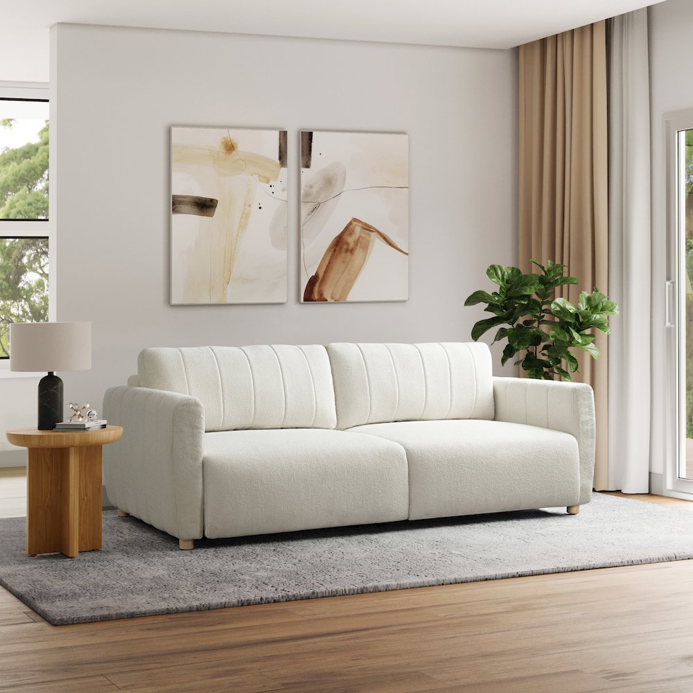 Galloway Convertible Sofa Ivory Boucle. Picture 2