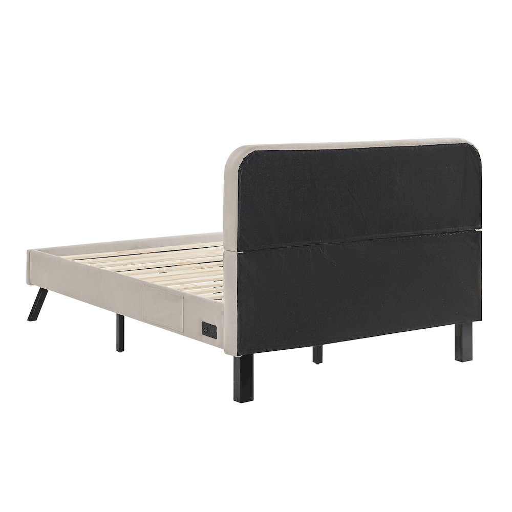 Adaline Upholstered Bed Full Light Gray. Picture 6