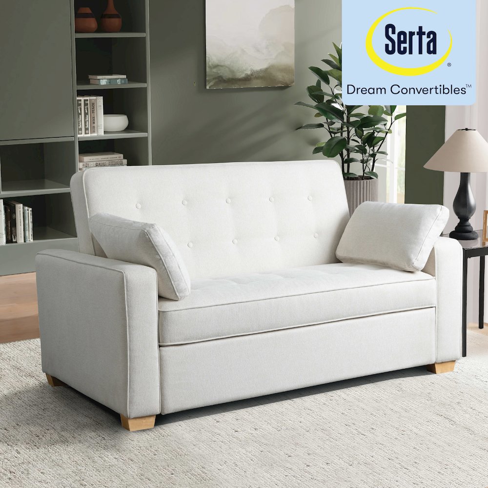 Augustine Full Convertible Loveseat Oyster. Picture 13