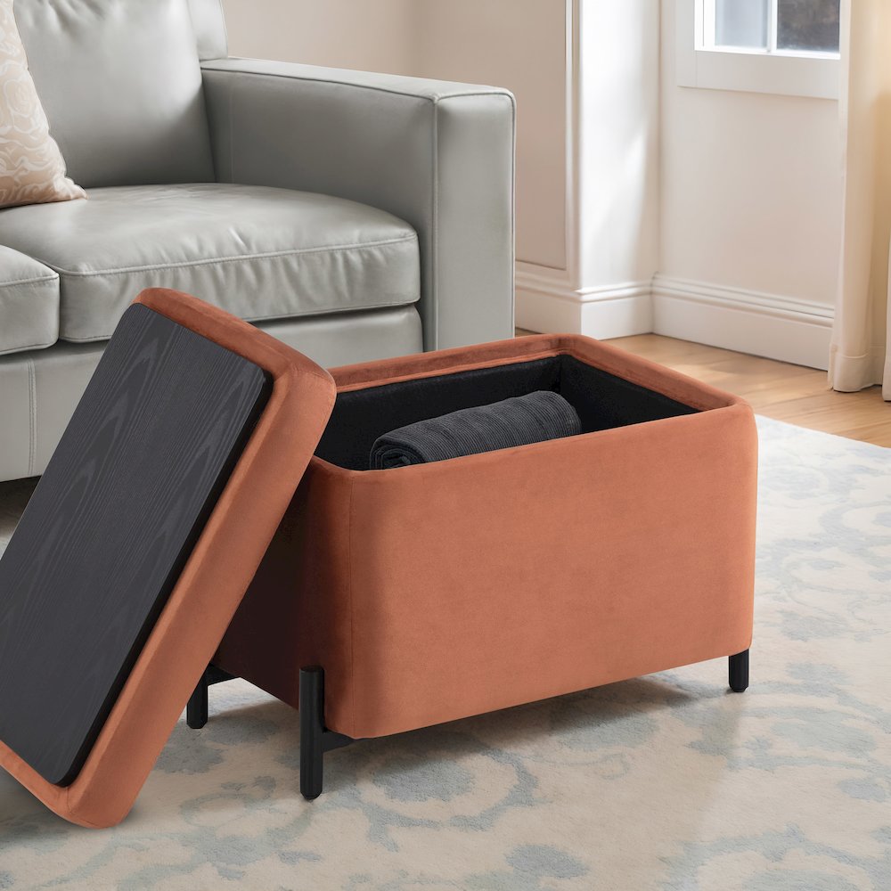 Kona Storage Ottoman Small Rust. Picture 7