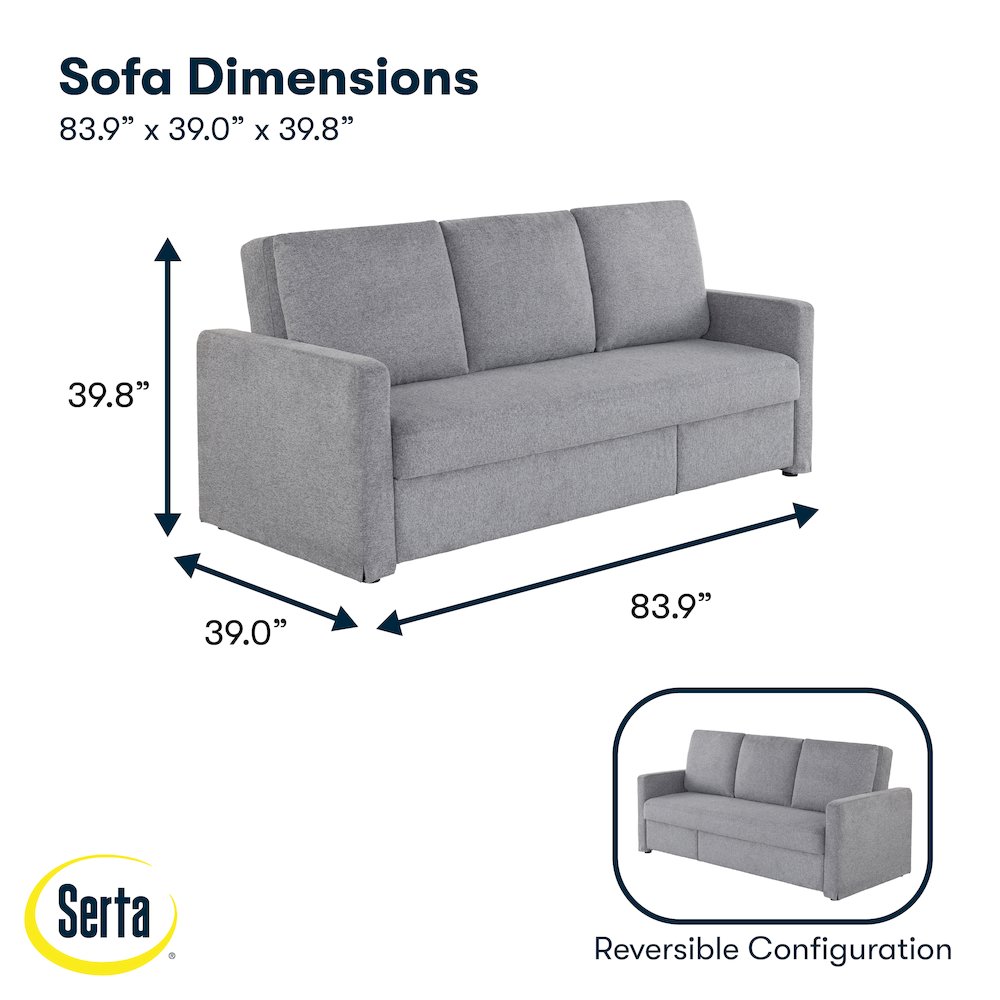 Mia Convertible Sofa Light Gray. Picture 42