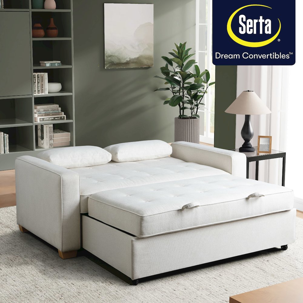Augustine Full Convertible Loveseat Oyster. Picture 18