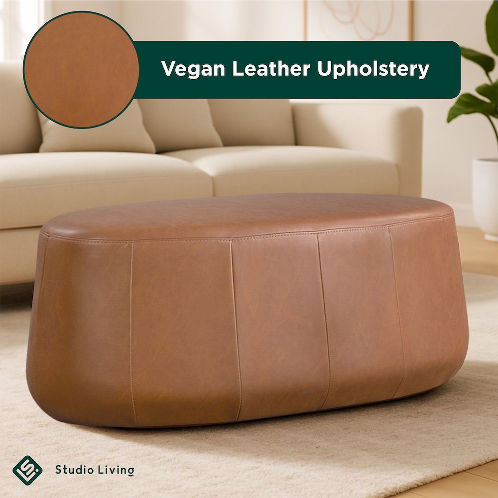 Kayden Upholstered Ottoman Large Carmel. Picture 15