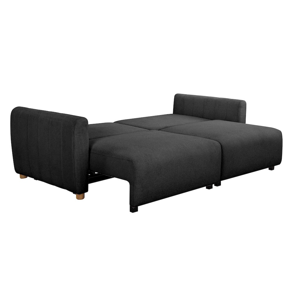 Galloway Convertible Sofa Charcoal Boucle. Picture 2