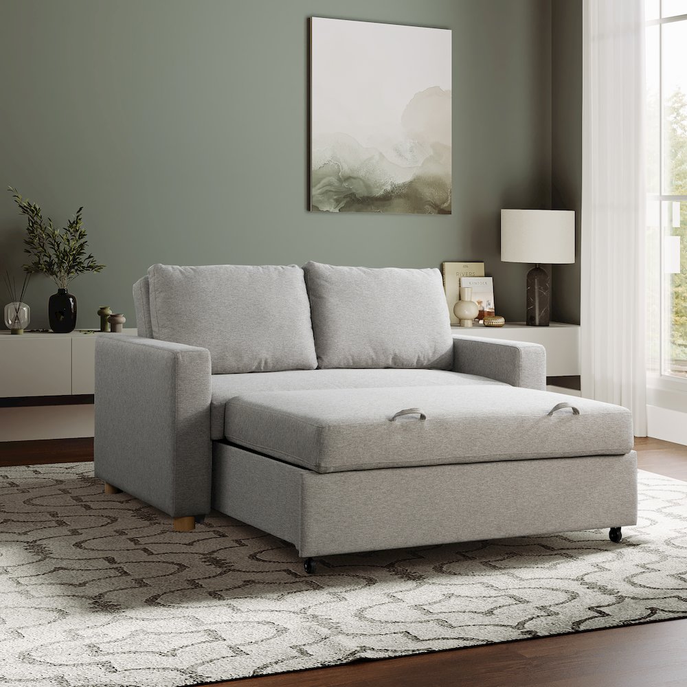 Tyler Convertible Sofa Light Grey Woven. Picture 2