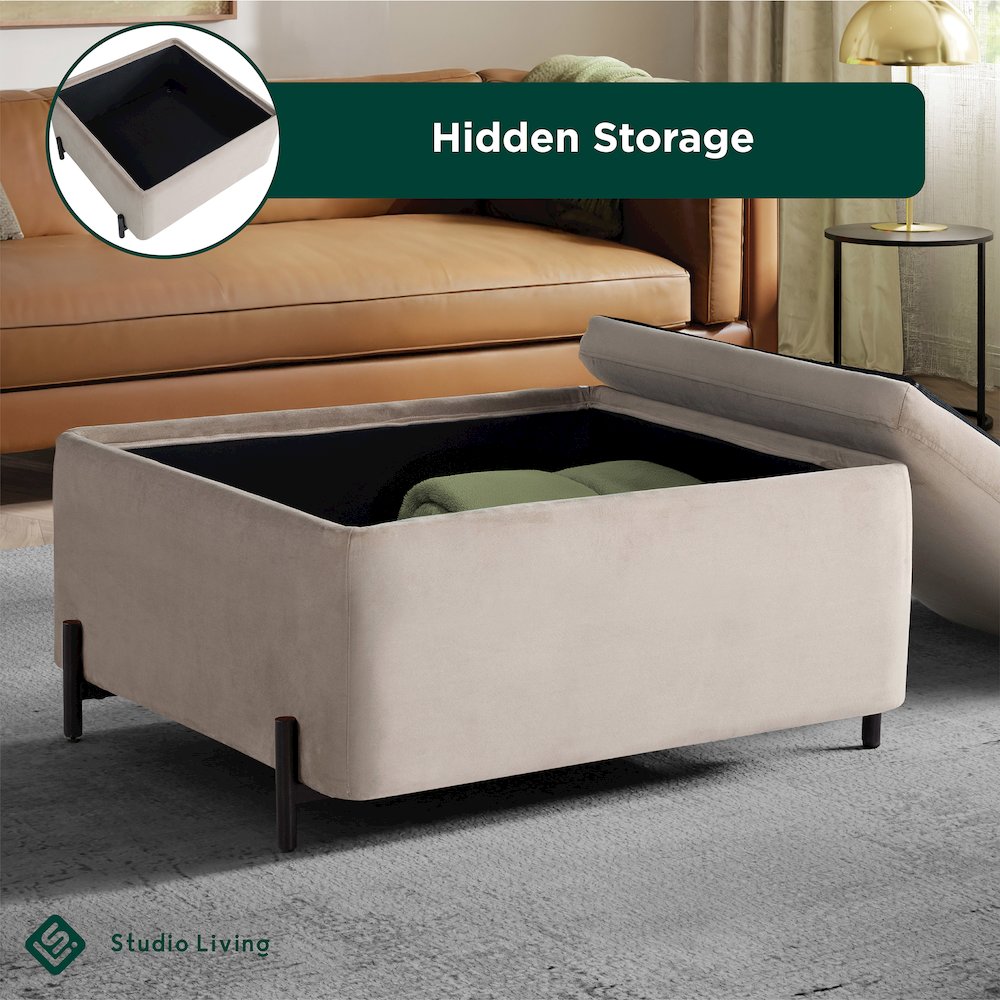 Kona Storage Ottoman Large Taupe. Picture 24